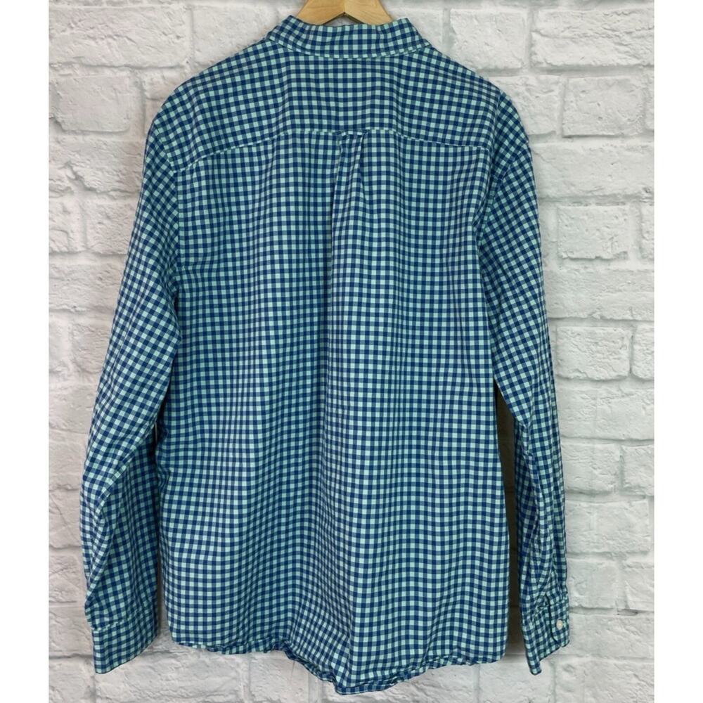 American Eagle Shirt Large Blue Gingham Plaid Button-Front Cotton Mens (T11) - Picture 3 of 4